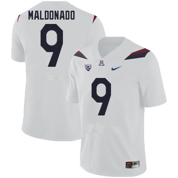 Men #9 Gunner Maldonado Arizona Wildcats College Football Jerseys Sale-White - Click Image to Close